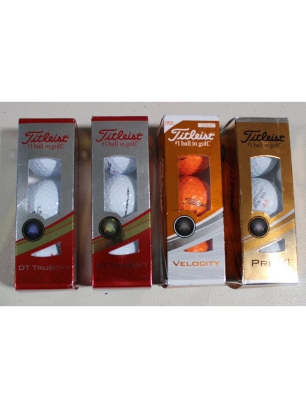 New Titleist Golf Ball Variety 4 Packs - Pro V1, Velocity, TruSoft